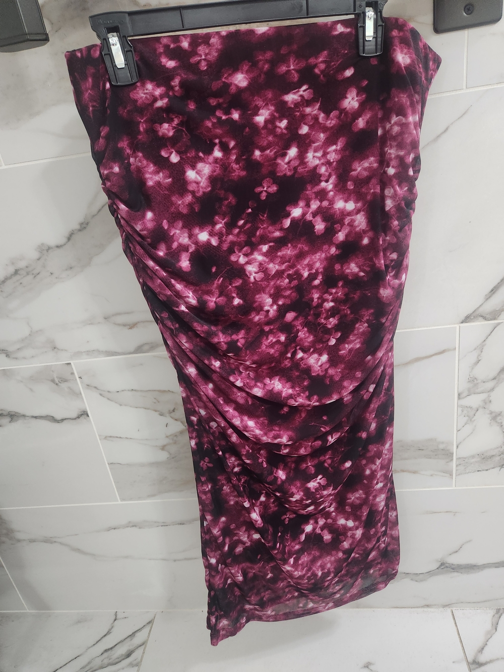 Calvin Klein Berry and Black Printed Midi Skirt - Picture 2 of 7